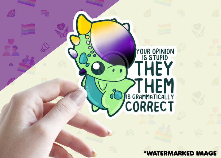 Mini 2'' Sticker - Your Opinion is Stupid - ChubbleGumLLC