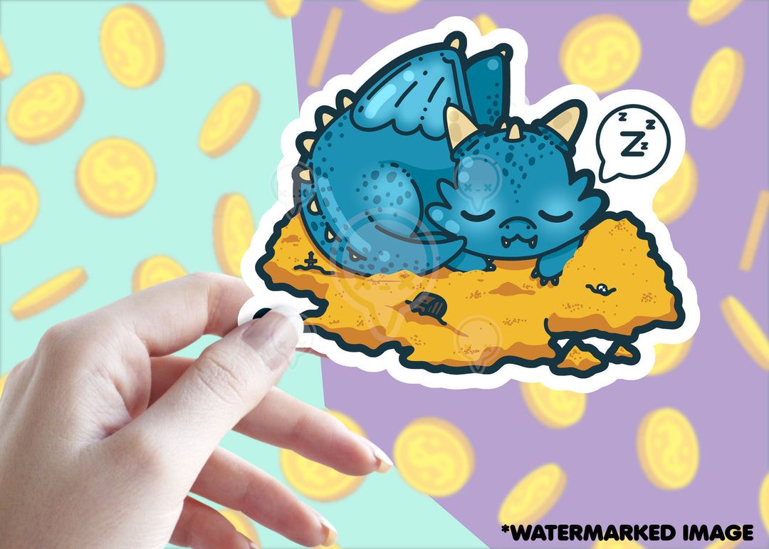 Dragon Sleeping on Gold - ChubbleGumLLC
