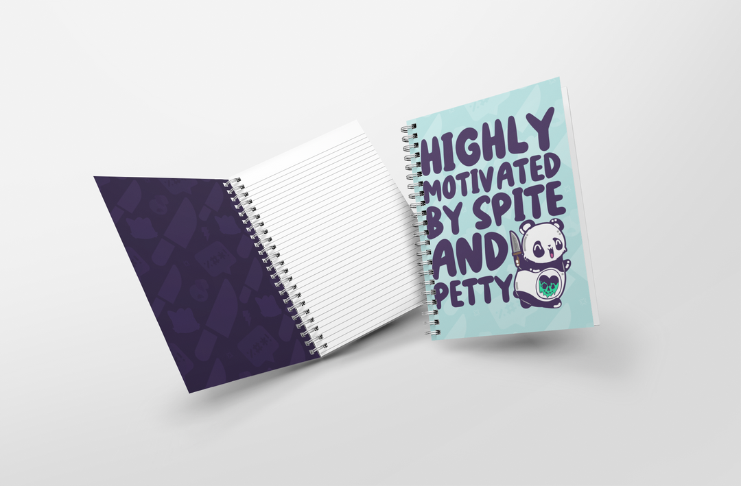 Highly Motivated By Spite and Petty Mini Notebook - ChubbleGumLLC