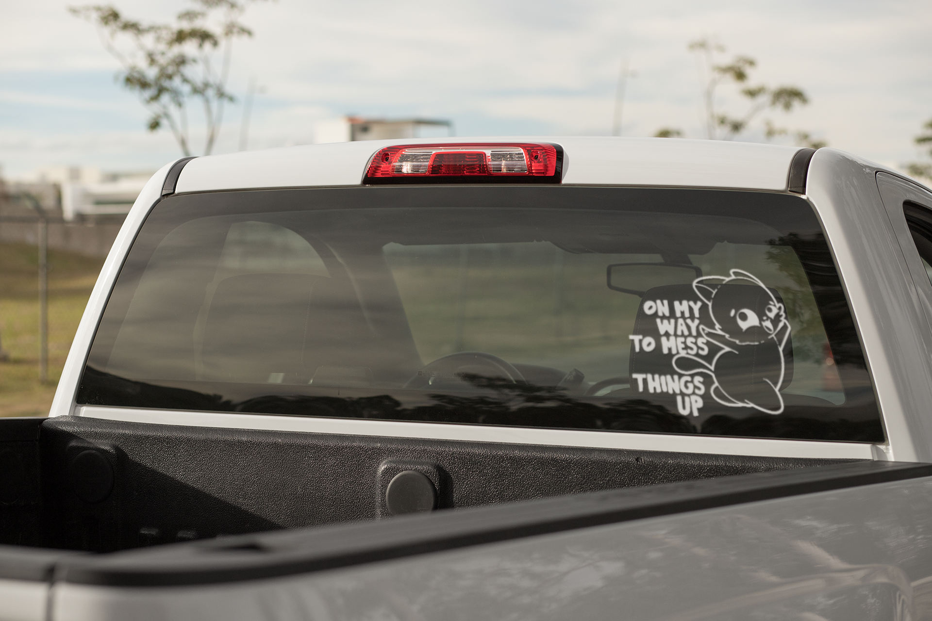 Vinyl Window Decal - On My Way To Mess Things Up - ChubbleGumLLC